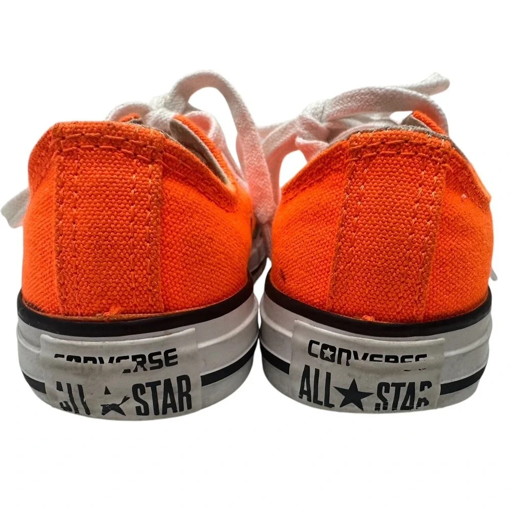 Rare! CONVERSE ALL STAR~Bright NEON Orange & White‎ / Size: 12 Youth